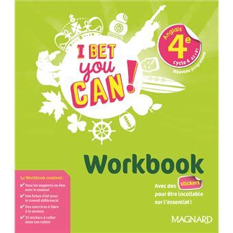 Workbook 4eme I Bet You Can I Bet You Can! Anglais 4e (2019) - Workbook | Magnard